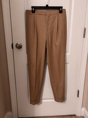 REISS MEN’S BRIGHTON relaxed drawstring trousers with turn up. LIKE NEW. TAN.
